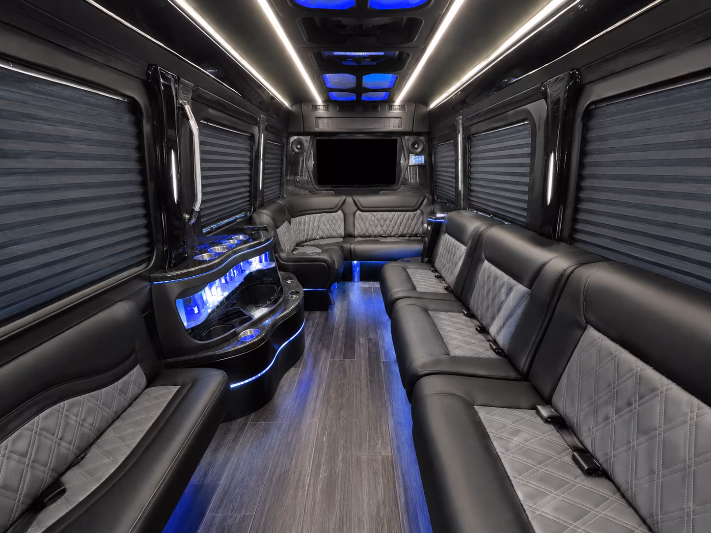 deerfield beach 15 passenger party bus interior