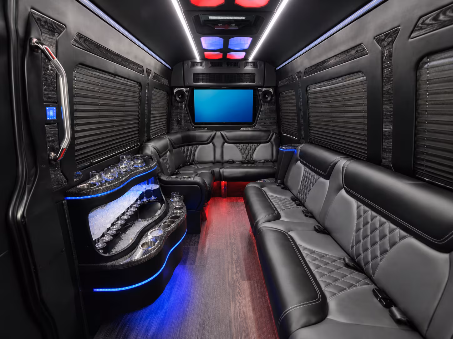 deerfield beach 30 passenger party bus inside