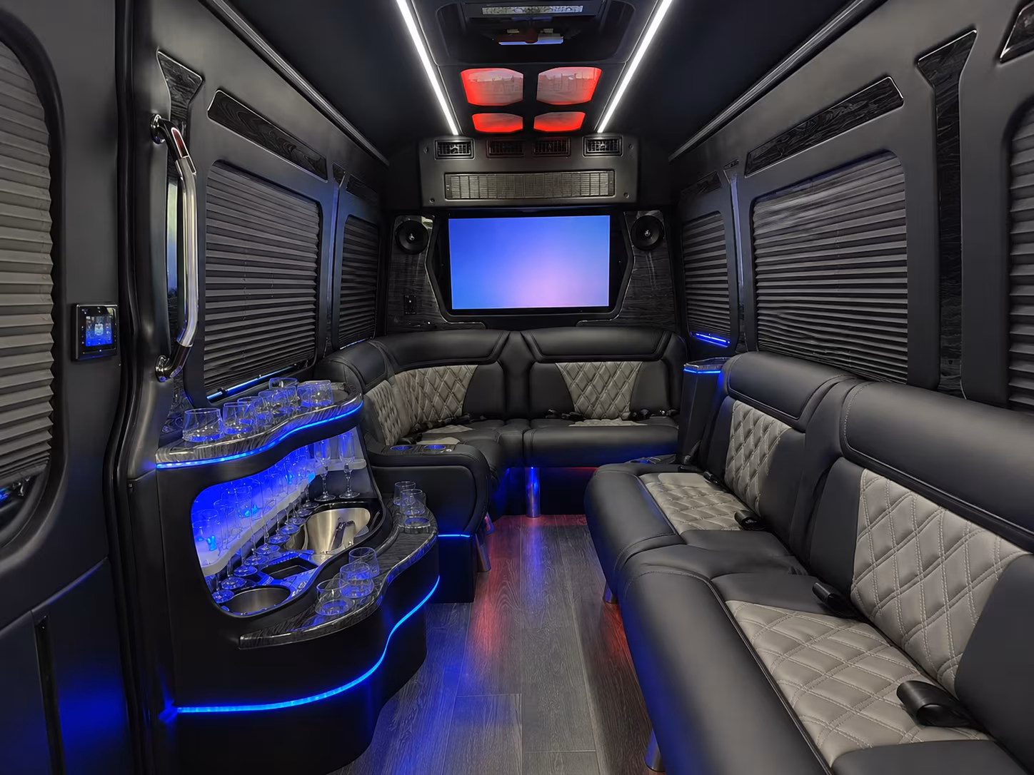 deerfield beach 50 passenger party bus interior