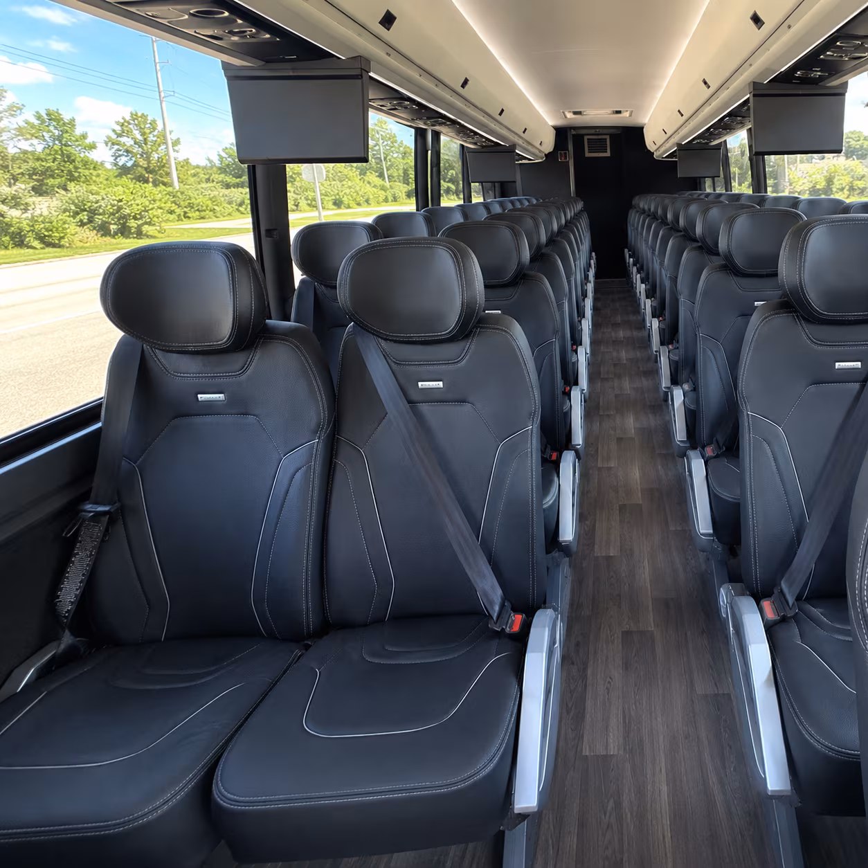 pompano beach charter bus rental interior