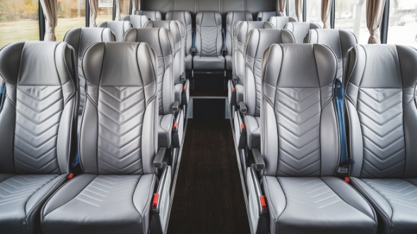 56 passenger charter bus interior view